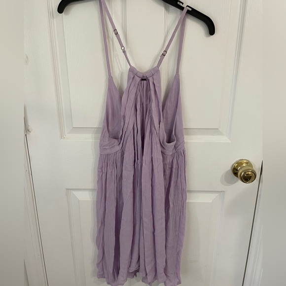 O'Neill Saltwater Solids Tank V-cut Mini Dress Bikini Coverup - Lilac - Picture 5 of 6
